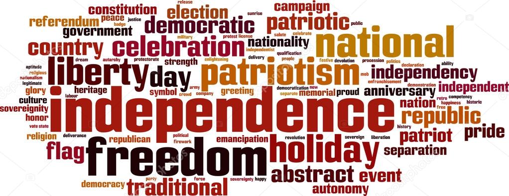 Independence word cloud