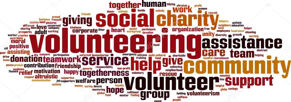 Volunteering word cloud