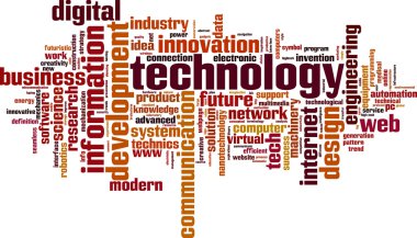 Technology word cloud clipart