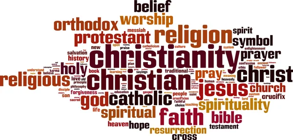 Hıristiyanlık kelime bulutu — Stok Vektör