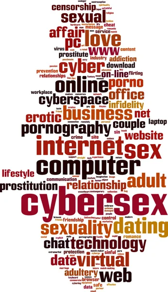 Cybersex kelime bulutu — Stok Vektör