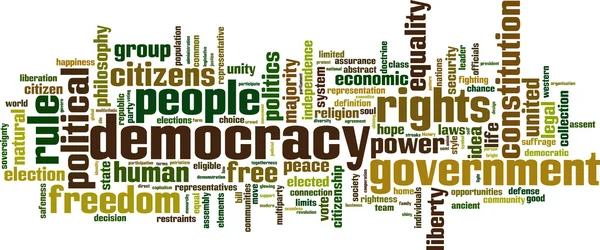 民主主義の単語の雲 — ストックベクタ