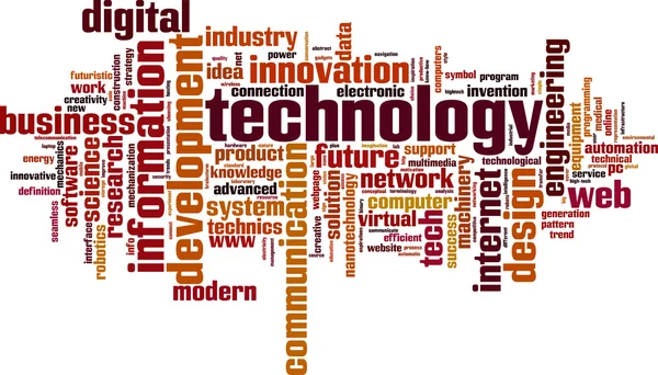 Tecnología palabra nube — Archivo Imágenes Vectoriales