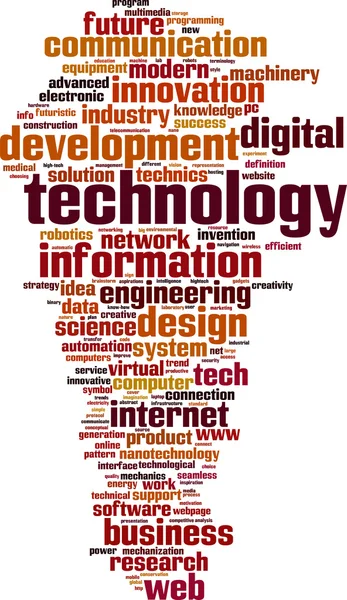 Technologia słowo chmura — Wektor stockowy