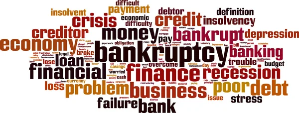 Bankruptcy word cloud — Stock Vector