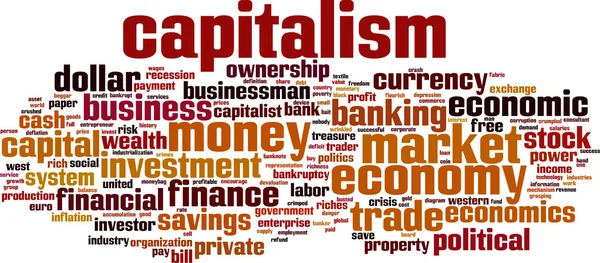 Kapitalismus Wortwolke — Stockvektor