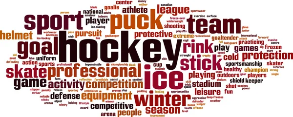 Nube de palabras de hockey — Vector de stock