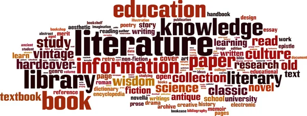 Literatuur word cloud — Stockvector