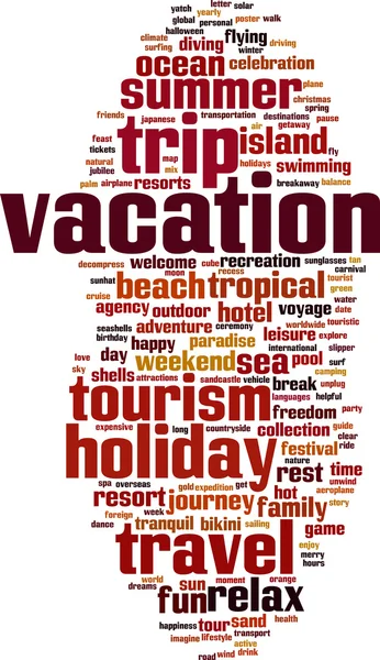 Vakantie word cloud — Stockvector