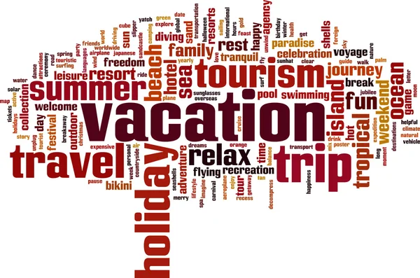 Vacation word cloud — Stock Vector