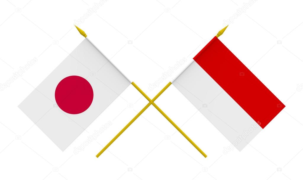 Flags Indonesia And Japan Stock Photo Image By C Boris15