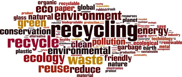 Recycling word cloud — Stock Vector