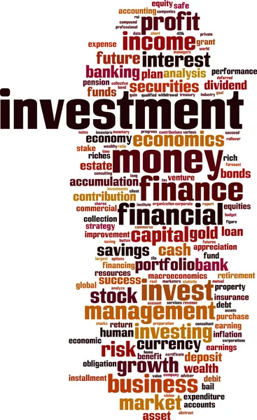 Mot d'investissement cloud — Image vectorielle