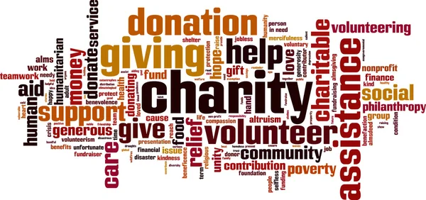 Charity word cloud — Stock Vector