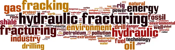 Hydraulické Fracturing slovo mrak — Stockový vektor