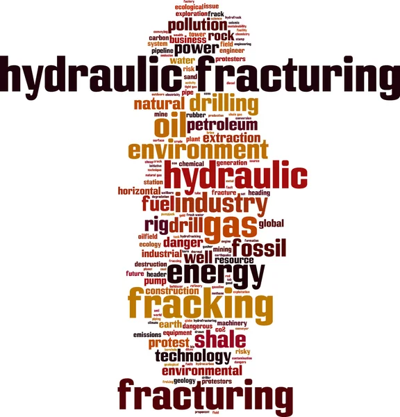 Hydraulické Fracturing slovo mrak — Stockový vektor