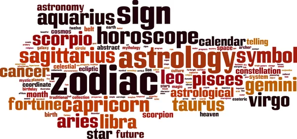Nube de palabras del zodíaco — Archivo Imágenes Vectoriales