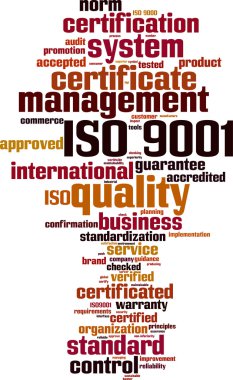 ISO 9001 word cloud clipart