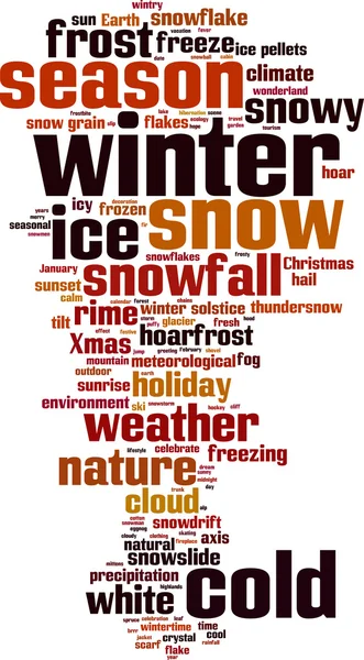 Winter word cloud — Stock Vector