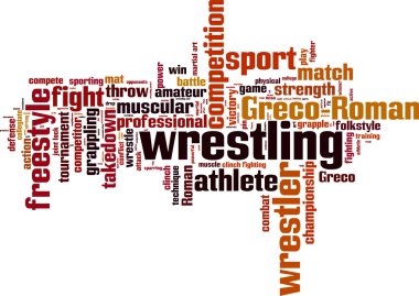 Wrestling word cloud clipart
