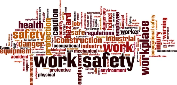 Arbete säkerhet word cloud — Stock vektor