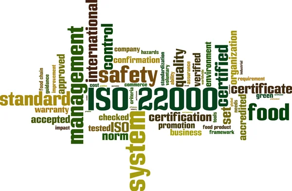 ISO 22000 λέξη σύννεφο — Διανυσματικό Αρχείο