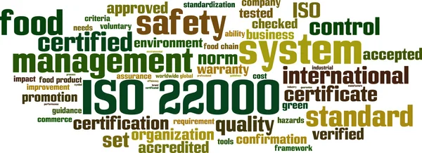 ISO 22000 słowo cloud — Wektor stockowy