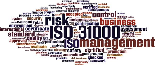 ISO 31000 word cloud — Stock Vector