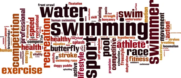 Nube palabra natación — Archivo Imágenes Vectoriales