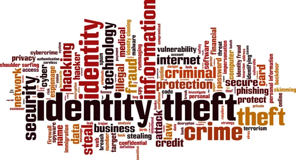 Identity theft word cloud — Stock Vector