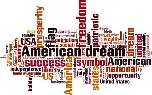 Nuvem de palavra sonho americano — Vetor de Stock