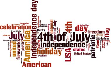4th of July word cloud clipart