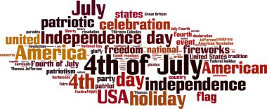 4th of July word cloud clipart