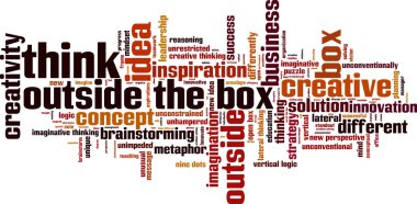 Think outside the box word cloud clipart