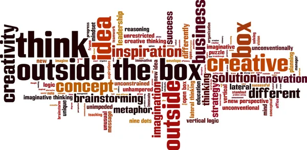 Think outside the box word cloud — Stock Vector