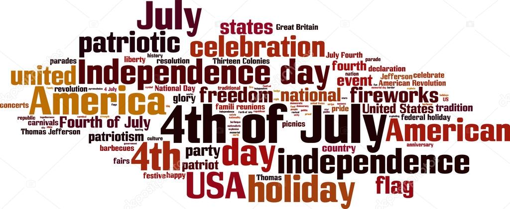 4th of july backgrounds for word  4th of July word cloud — Stock