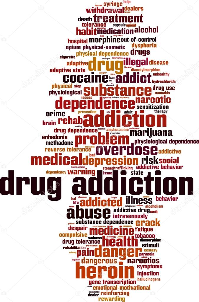 Drug addiction word cloud