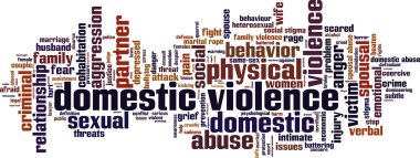 Domestic violence word cloud clipart