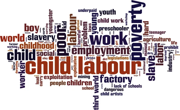 Nube de palabra trabajo infantil — Archivo Imágenes Vectoriales