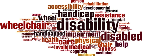 Nuage de mots handicapés — Image vectorielle