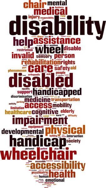 Nuage de mots handicapés — Image vectorielle