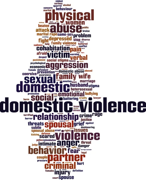 Violencia doméstica Word Cloud — Vector de stock