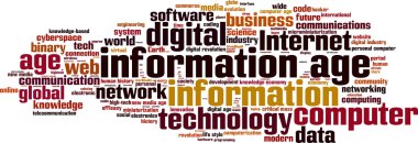 Information age word cloud clipart