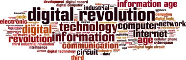 Digital revolution word cloud clipart