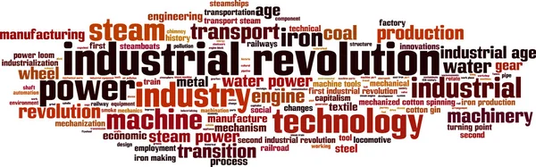 Industriële revolutie word cloud — Stockvector