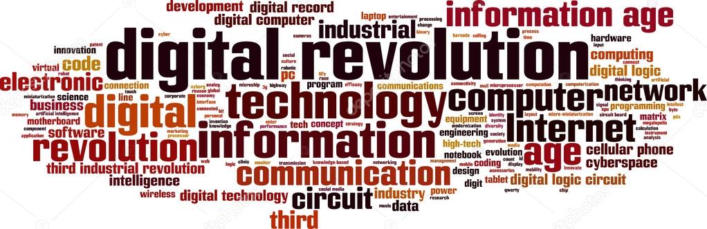 Digital revolution word cloud