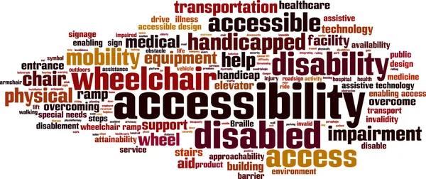 Accessibilité mot nuage — Image vectorielle