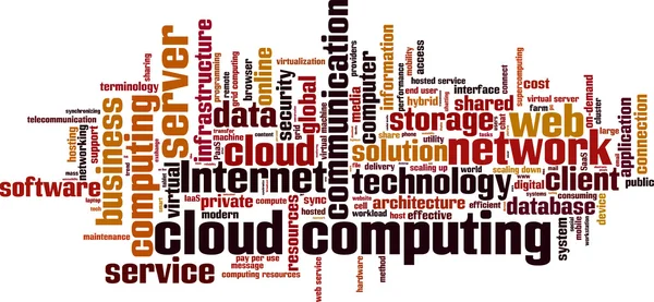 Cloud computing parola cloud — Vettoriale Stock