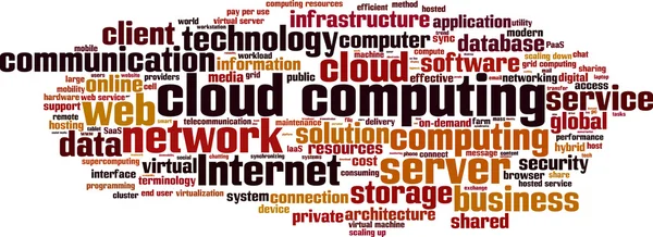 Cloud computing word cloud — Stock Vector