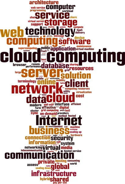 Cloud computing parola cloud — Vettoriale Stock